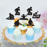 Ercadio 24PCS Ercadio 24PCS DJ Cupcake Toppers Glitter Black Rock &