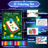 BenLouis 12 Video Game Mini Coloring Books Kids with 12 Stacking