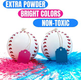 Gender Reveal Baseball Set Blue and Pink Balls Exploding with Powder #