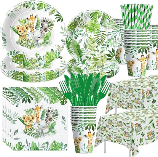 Safari Birthday Decorations Tableware Jungle Theme Party Supplies