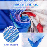 Aimego Funny Cat Shower Curtains - Cute Cat Riding Whale Shark on