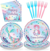 Grencian 96PCS Mermaid Birthday Party Decorations Mermaid 8th