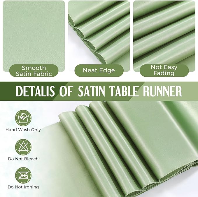 Breling 24 Pack White and Sage Green Disposable Plastic Tablecloths
