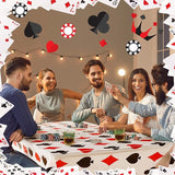 Tatuo Casino Theme Party Decorations Poker Tablecloth Plastic