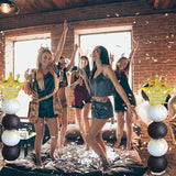 Gold and Black Balloon Column Stand Kit,Crown Balloon And Paper