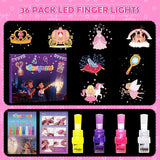 36 Pcs Princess Party Favors LED Finger Lights for Grils Glow in the
