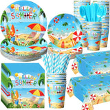 452 Pcs Hello Summer Party Decorations Beach Party Supplies for 50
