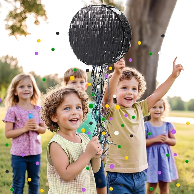 Black Round Piñata for DIY Halloween Black Moon Piñata for Kids DIY
