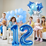 2nd Birthday Balloon for Boys, 40 Inch Number 2 Dark Blue, Large Foil