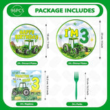 96Pcs Tractor Birthday Party Decorations Tractor 3rd Birthday Party