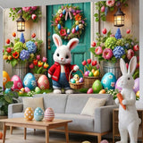 Easter Banner Polyester 43x70.86 Inches Banner Easter for Small