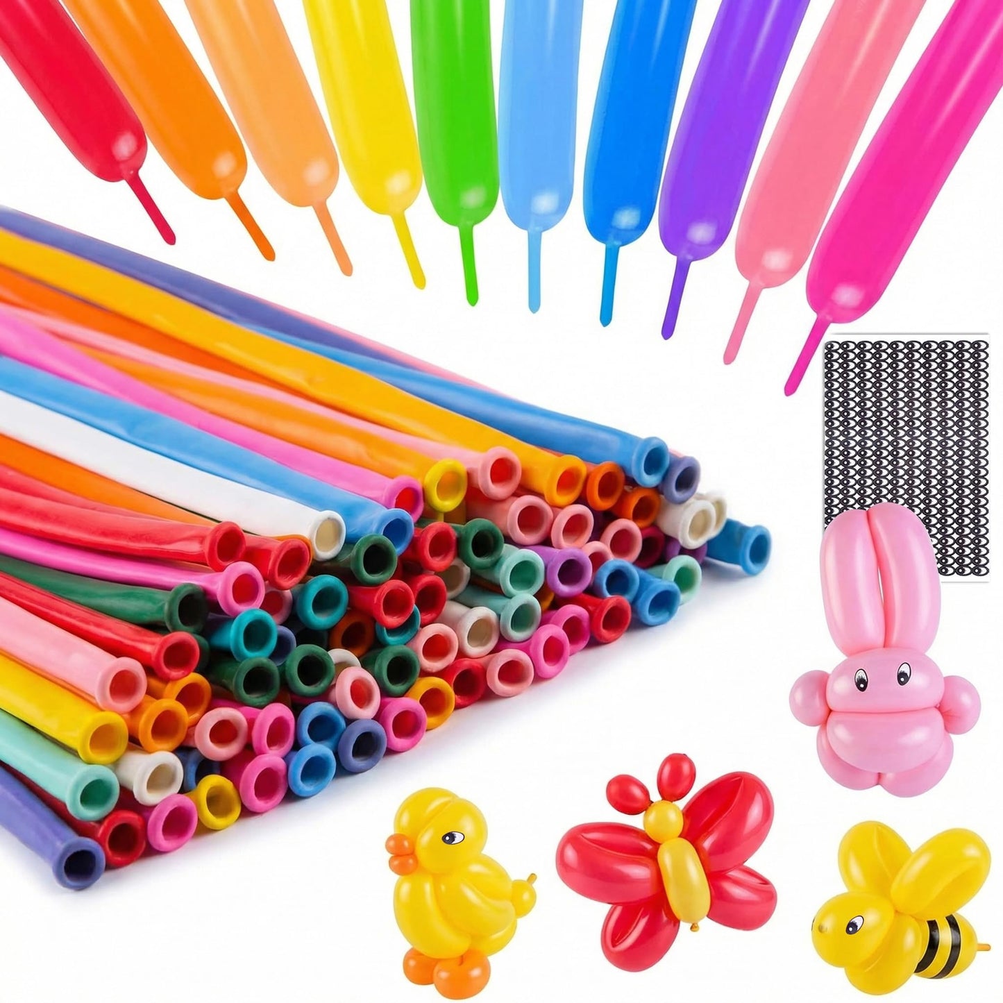 LovesTown 260 Balloons for Twisting Animal Balloons, 150 PCS Assorted
