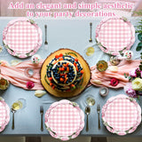 Mumufy 100 Pack Hydrangea Paper Plates 9" & 7" Disposable Checkered