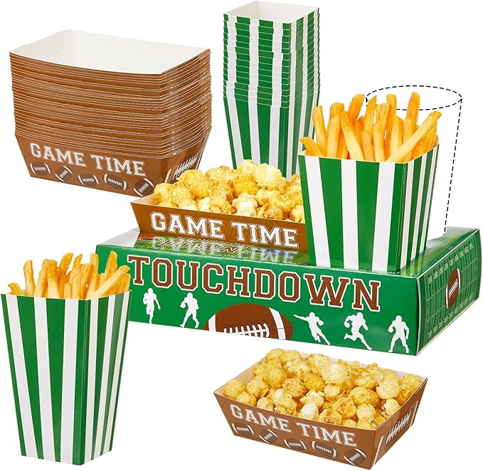 108 Pcs 36 Sets Football Movie Night Snack Trays Popcorn Boxes