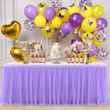2 Pack 6ft Purple Table Skirt for Baby Shower Girl Lavender Tutu
