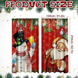 2 Pcs Christmas Curtains for Living Room Snowman Santa Claus