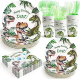 144Pcs Dinosaur Birthday Party Supplies Decorations Dino Themed