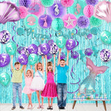 Mermaid Birthday Decorations Little Mermaid Party Supplies with Pink
