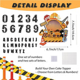 Construction Personalized Cake Topper 3D Dump Truck Crane Theme with