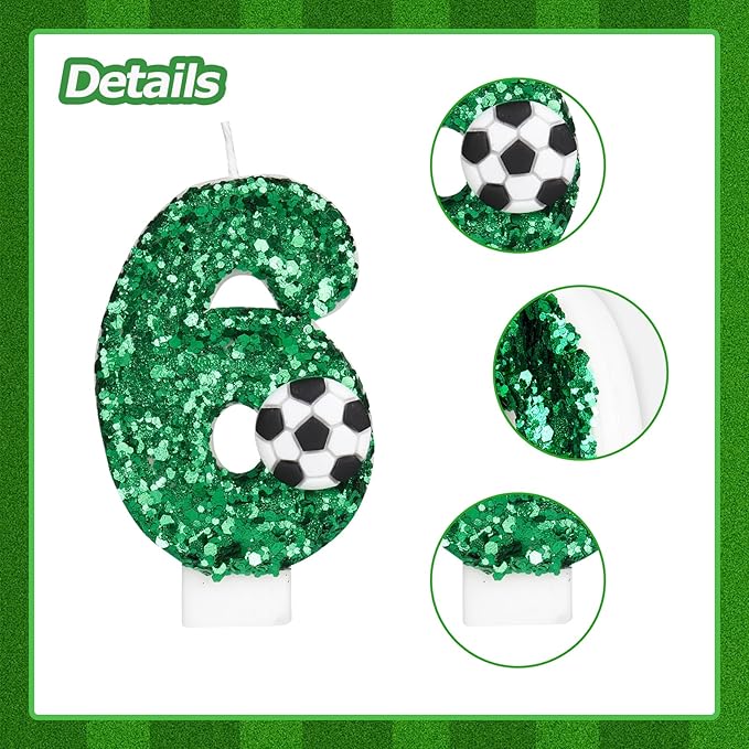 Soccer Candle 12,12 Candles for Birthday Cakes,Number 12 Candle