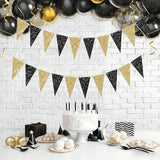 Black Gold Graduation Decorations 2026/Glitter Black and Gold Party