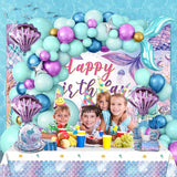 308Pcs Mermaid Birthday Party Decorations Set Serves 24 Includes