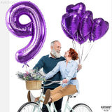 KatchOn, Giant Purple Number 9 Balloon - 40 Inch | Foil 9 Birthday