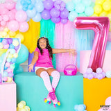 KatchOn, Giant Hot Pink Number 7 Balloon - 40 Inch | Pink 7 Mylar