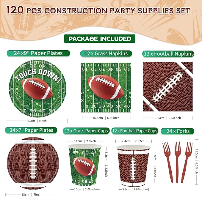 Football Party Decorations Serve 24 Football Party Supplies with