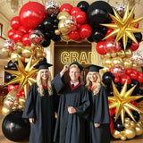 Red Gold Black Balloons Arch Kit Garland for 2026 Graduation