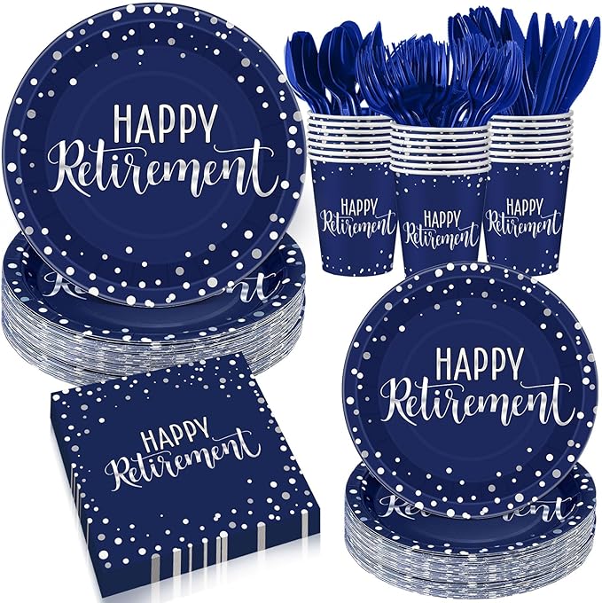 Pickmesh 192 Pcs Retirement Party Decorations Happy Retirement Paper