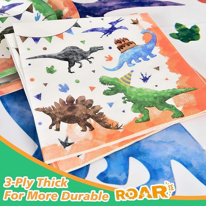 Watercolor Dinosaur Party Supplies Disposable Dinosaur Party