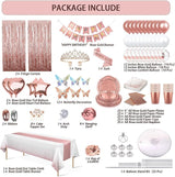 236 Pcs Birthday Decorations For Women Rose Gold Party Decorations