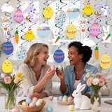 Easter Hanging Swirl Decorations Pack of 36 Easter Decorations Egg