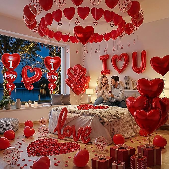 1126pcs Valentines Day Balloon Kit I Love You Balloons Red Heart