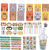 84 Pcs Jungle Safari Party Favors Set Wild Animals Set for Kids
