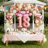 18th Birthday Decorations for Girls Rose Gold and Black Party