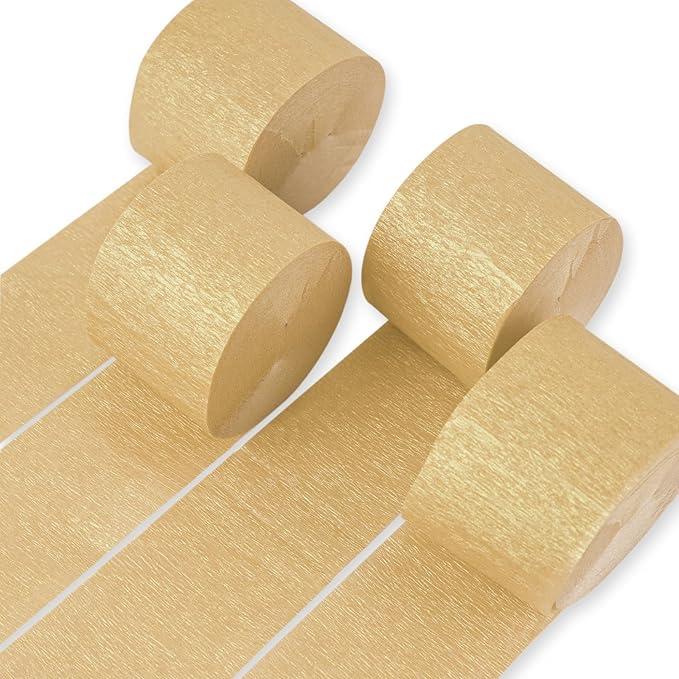 PartyWoo Crepe Paper Streamers 4 Rolls 328ft, Pack of Crepe Paper