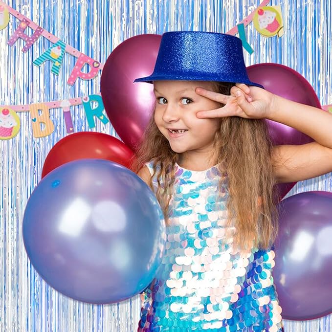 10 Pack Iridescent Backdrop Party Decorations Tinsel Curtain Party