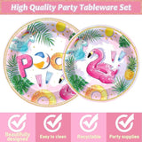 96Pcs Pink Pool Party Plates and Napkins Summer Beach Birthday Party