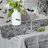 39 Pcs Halloween Decorations Kit Black Lace Spiderweb Round