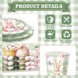 Easter Bunny Plates Napkins and Cup Set Disposable Easter Tableware