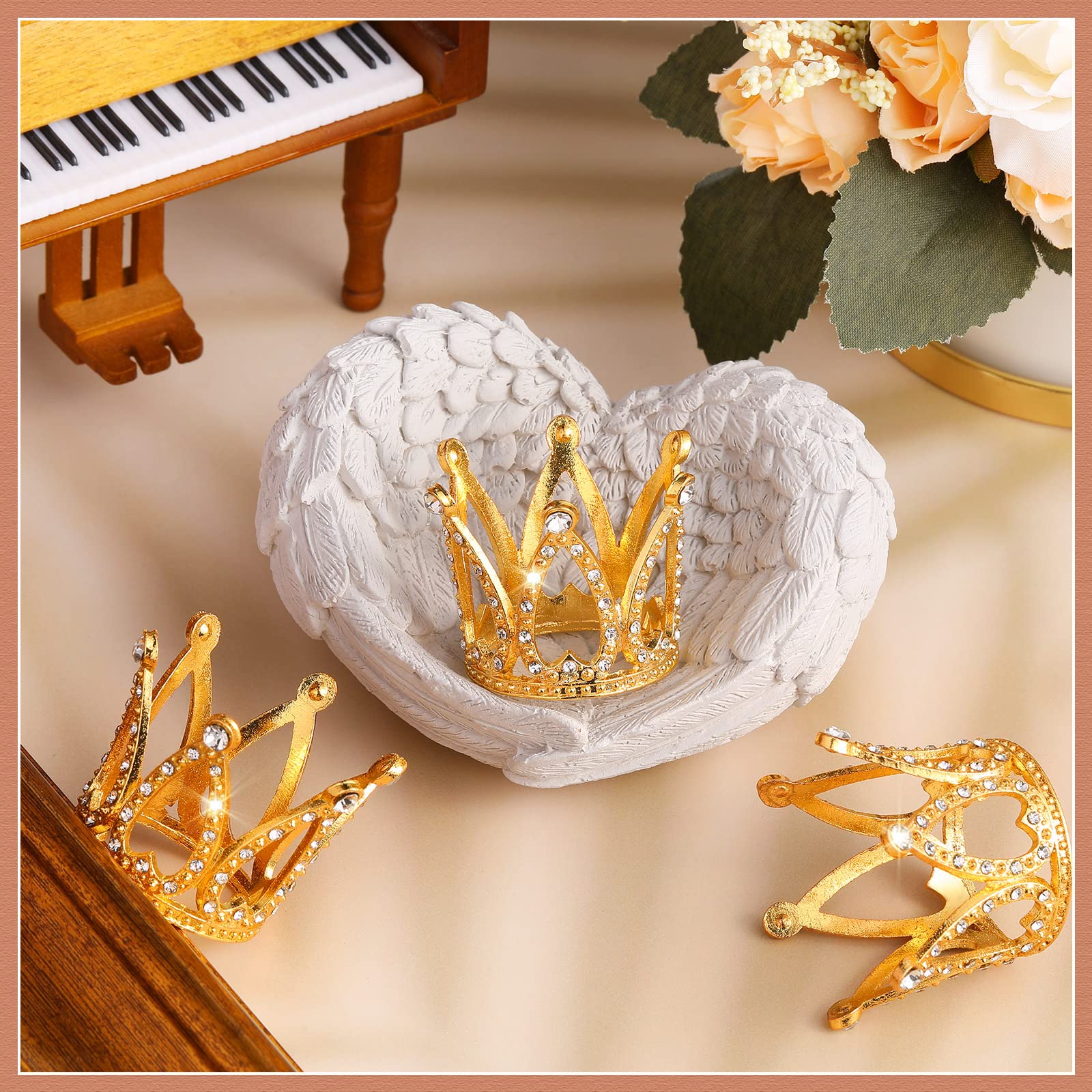 12 Pcs Crown Cake Topper Mini Baby Crown Tiny Queen Small Alloy Gold