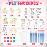 28 Sets Unicorn Party Favors Wood Painting Craft Kits with Art