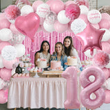 18th Birthday Decorations for Girls Pink Number 18 Balloon Bow