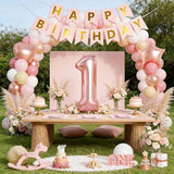 1st Birthday Decorations for Girls, 40 Inch Rose Gold Number 1