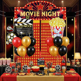 24Pcs Movie Night Themed Party Decorations Supplies Red Carpet