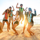 200pcs Hawaiian Leis Bulk, Colorful Luau Party Decorations Silk