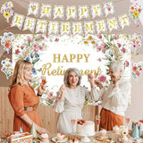 8pcs Floral Retirement Party Decorations for Women Wildflower Happy