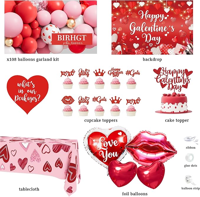 Galentine's Day Party Decorations Kit Happy Galentines Valentine's